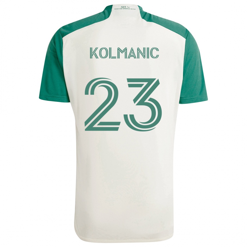 Niño Camiseta Zan Kolmanic #23 Colores Tostados Verde 2ª Equipación 2024/25 La Camisa Chile