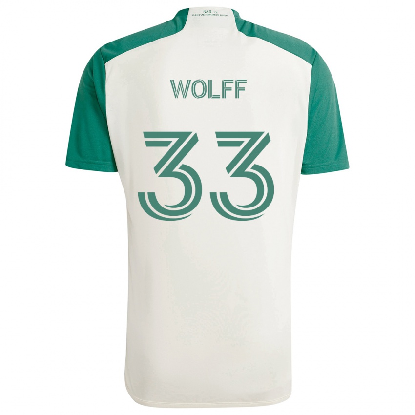 Niño Camiseta Owen Wolff #33 Colores Tostados Verde 2ª Equipación 2024/25 La Camisa Chile