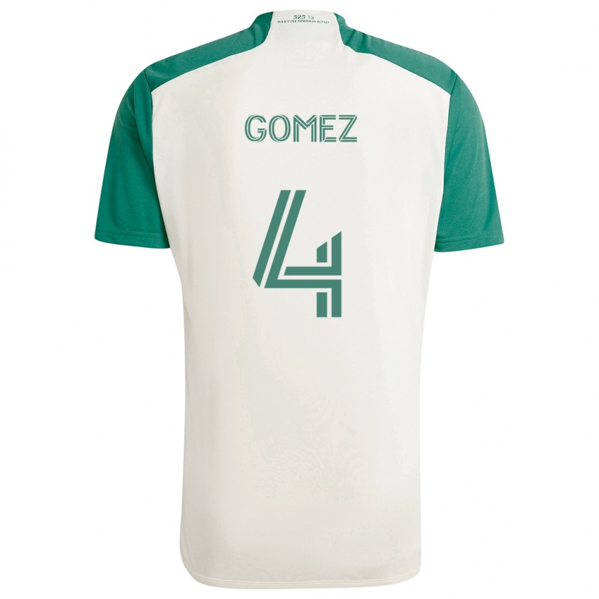 Niño Camiseta Antonio Gomez #4 Colores Tostados Verde 2ª Equipación 2024/25 La Camisa Chile