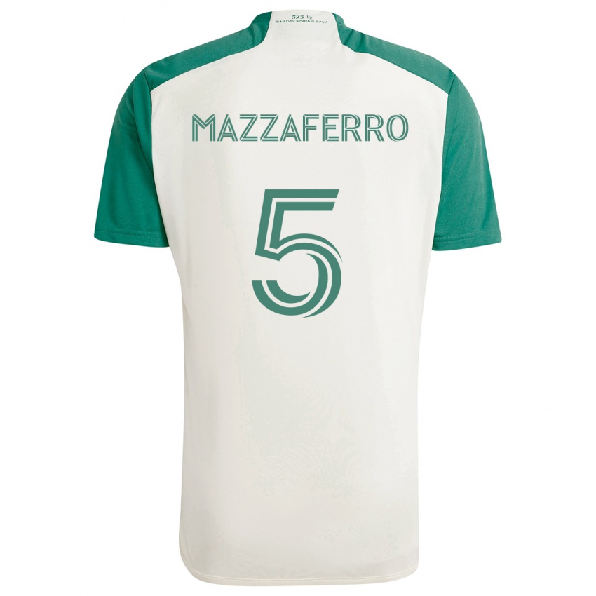 Niño Camiseta Salvatore Mazzaferro #5 Colores Tostados Verde 2ª Equipación 2024/25 La Camisa Chile