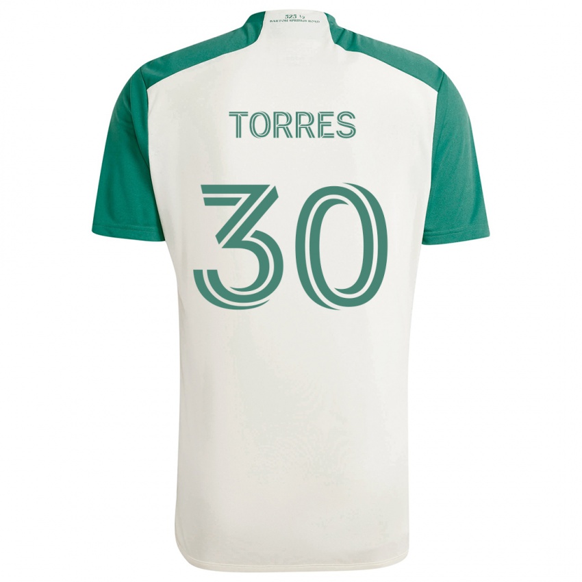 Niño Camiseta Ervin Torres #30 Colores Tostados Verde 2ª Equipación 2024/25 La Camisa Chile