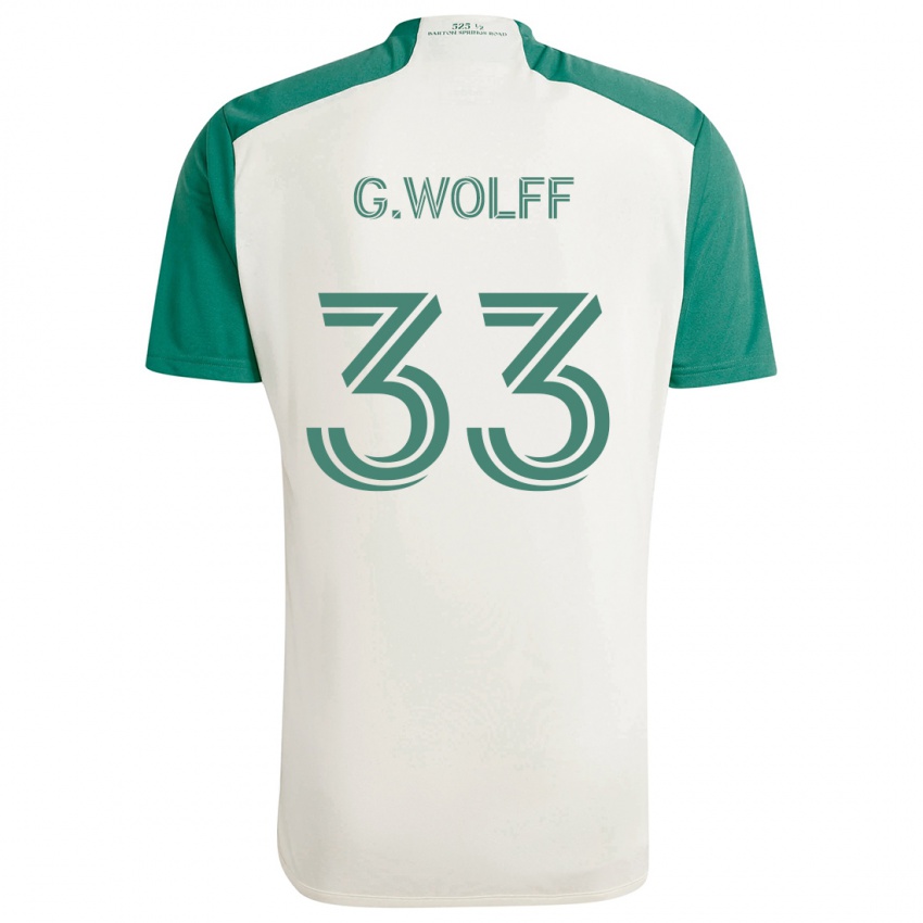 Niño Camiseta Gavin Wolff #33 Colores Tostados Verde 2ª Equipación 2024/25 La Camisa Chile