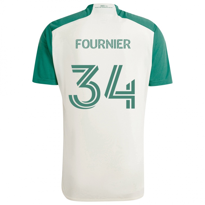 Niño Camiseta Drake Fournier #34 Colores Tostados Verde 2ª Equipación 2024/25 La Camisa Chile