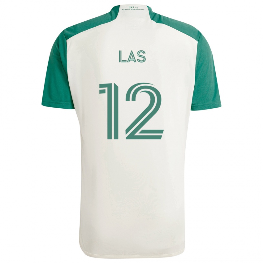 Niño Camiseta Damian Las #12 Colores Tostados Verde 2ª Equipación 2024/25 La Camisa Chile