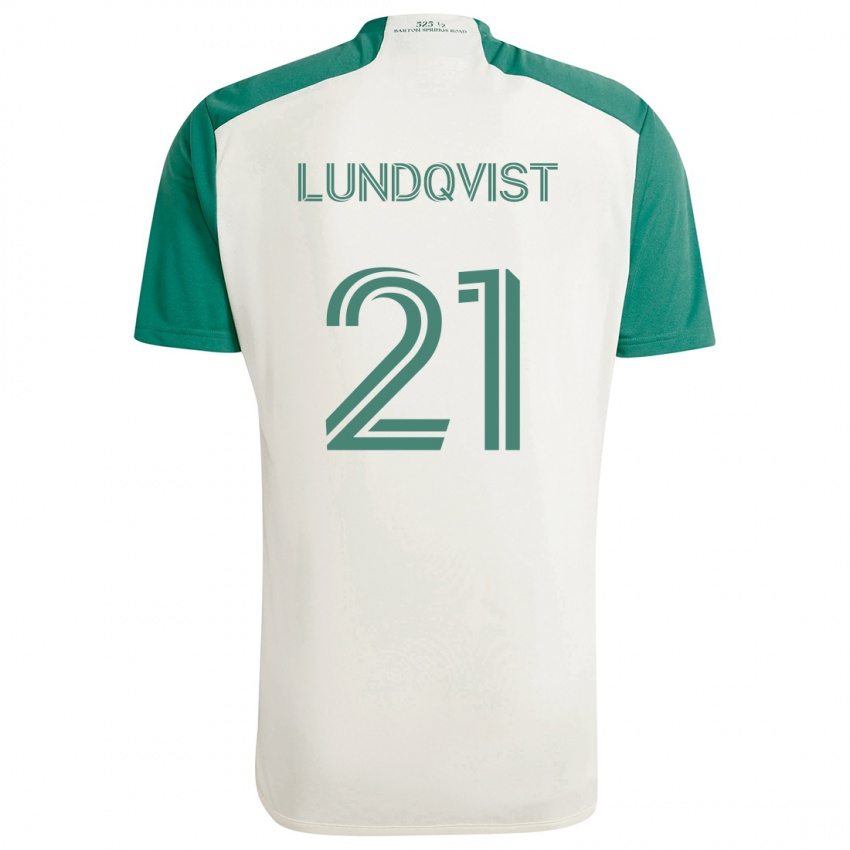 Niño Camiseta Adam Lundqvist #21 Colores Tostados Verde 2ª Equipación 2024/25 La Camisa Chile