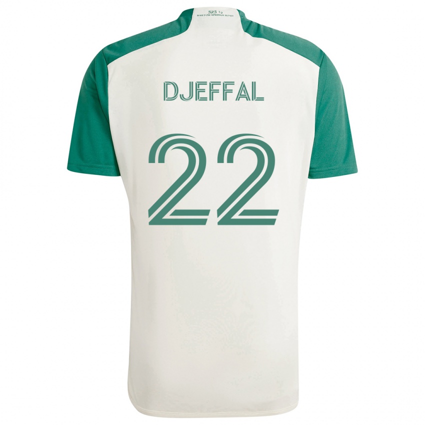 Niño Camiseta Sofiane Djeffal #22 Colores Tostados Verde 2ª Equipación 2024/25 La Camisa Chile