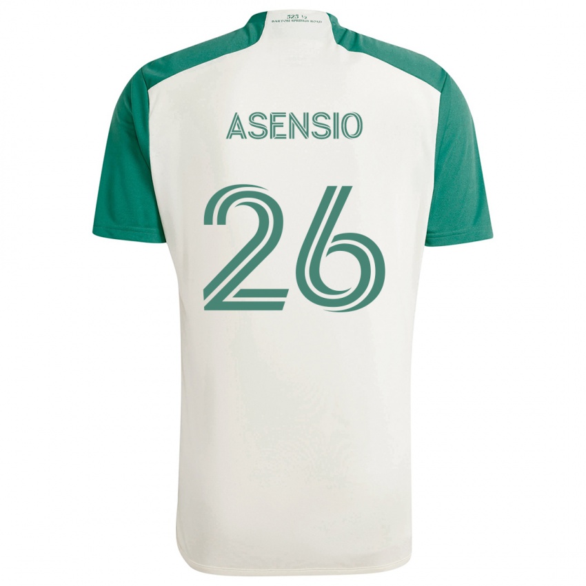 Niño Camiseta Charlie Asensio #26 Colores Tostados Verde 2ª Equipación 2024/25 La Camisa Chile