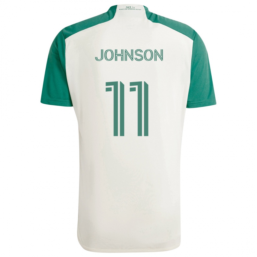 Niño Camiseta Emmanuel Johnson #11 Colores Tostados Verde 2ª Equipación 2024/25 La Camisa Chile