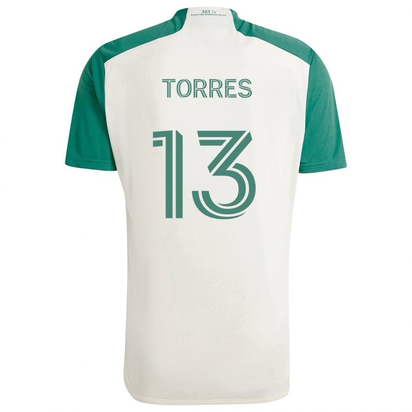 Niño Camiseta Leo Torres #13 Colores Tostados Verde 2ª Equipación 2024/25 La Camisa Chile