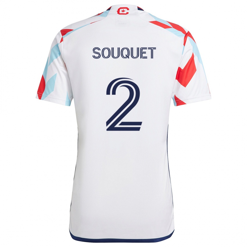 Niño Camiseta Arnaud Souquet #2 Blanco Rojo Azul 2ª Equipación 2024/25 La Camisa Chile