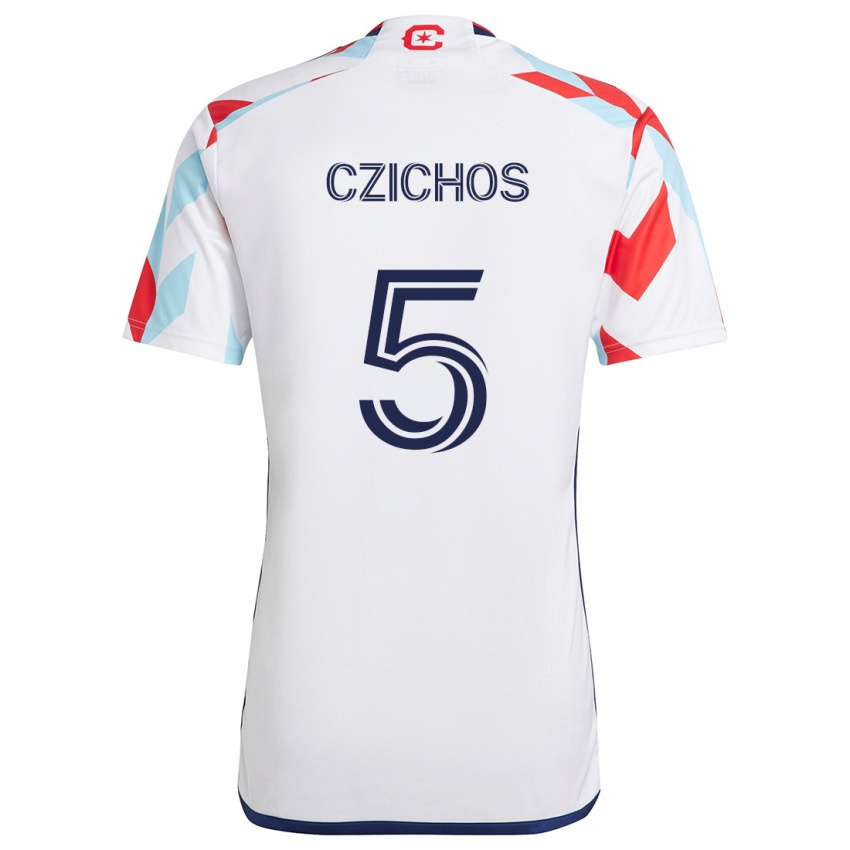 Niño Camiseta Rafael Czichos #5 Blanco Rojo Azul 2ª Equipación 2024/25 La Camisa Chile