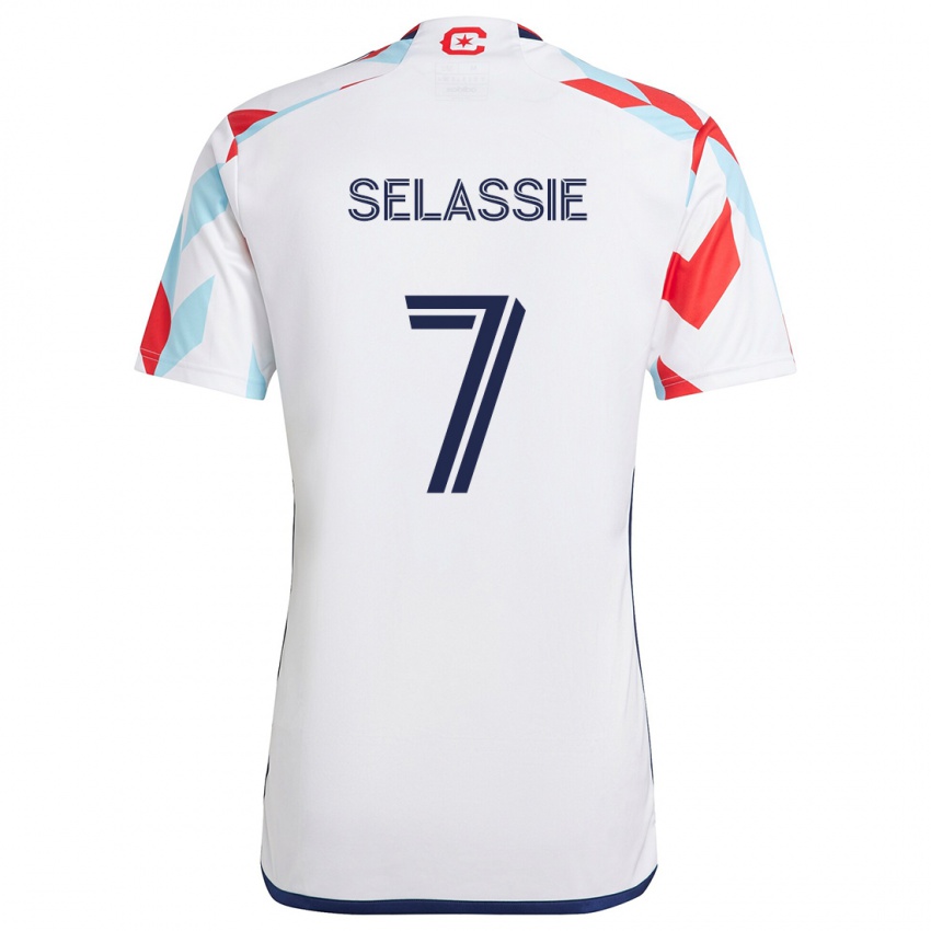 Niño Camiseta Maren Haile-Selassie #7 Blanco Rojo Azul 2ª Equipación 2024/25 La Camisa Chile