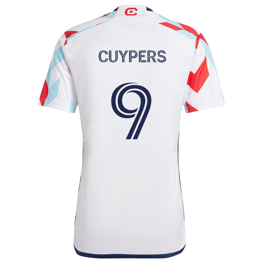 Niño Camiseta Hugo Cuypers #9 Blanco Rojo Azul 2ª Equipación 2024/25 La Camisa Chile