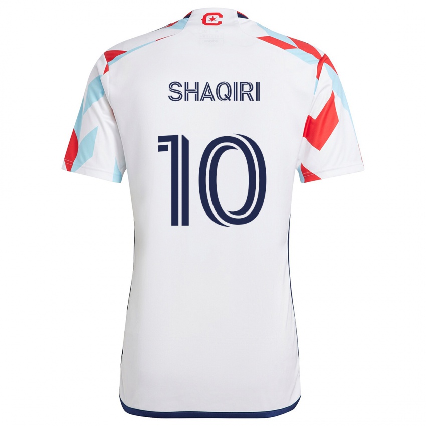 Niño Camiseta Xherdan Shaqiri #10 Blanco Rojo Azul 2ª Equipación 2024/25 La Camisa Chile