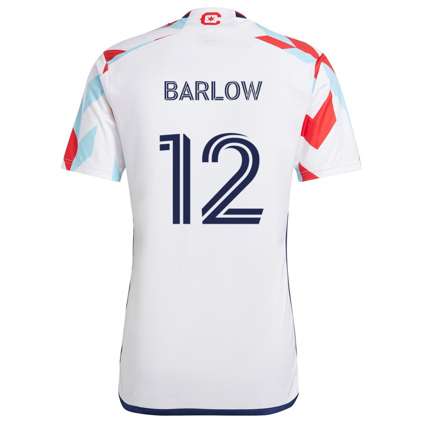 Niño Camiseta Tom Barlow #12 Blanco Rojo Azul 2ª Equipación 2024/25 La Camisa Chile