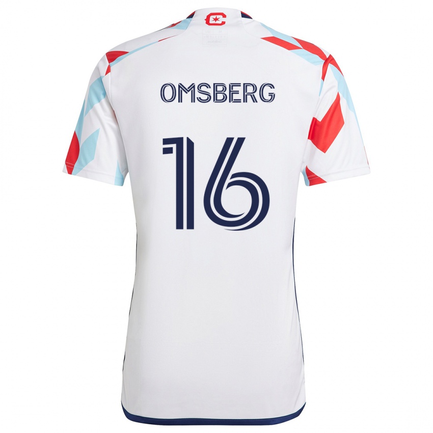 Niño Camiseta Wyatt Omsberg #16 Blanco Rojo Azul 2ª Equipación 2024/25 La Camisa Chile