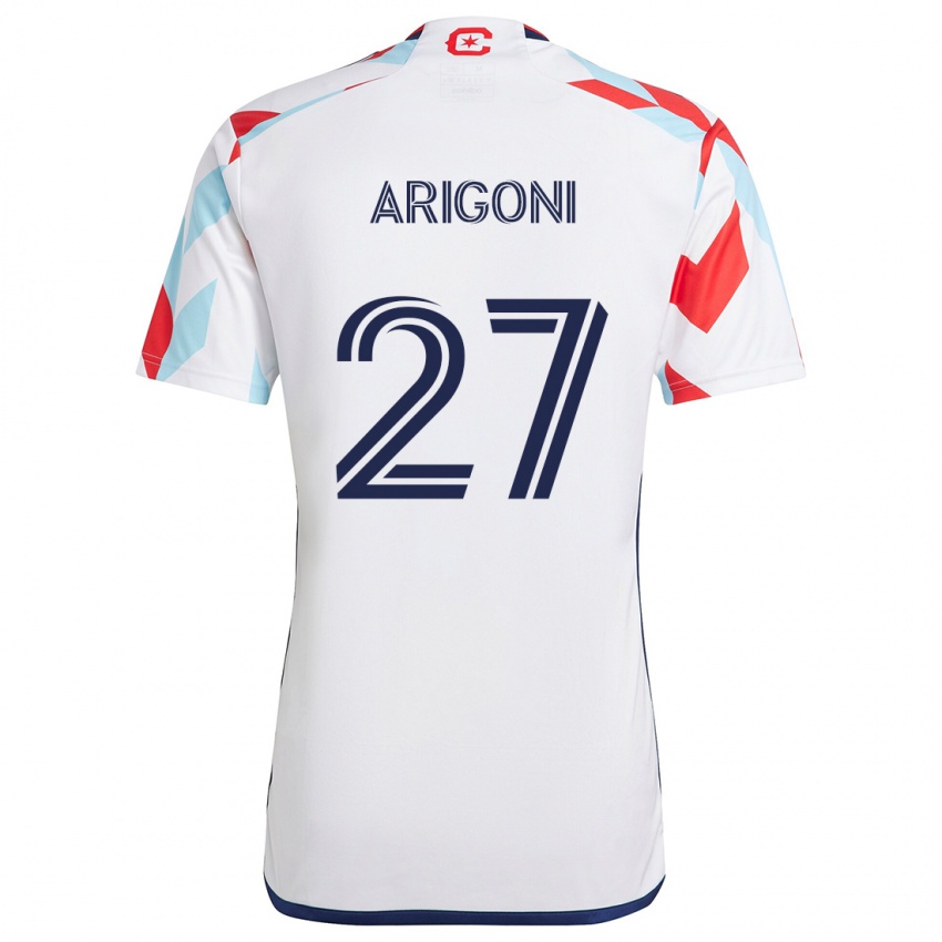 Niño Camiseta Allan Arigoni #27 Blanco Rojo Azul 2ª Equipación 2024/25 La Camisa Chile