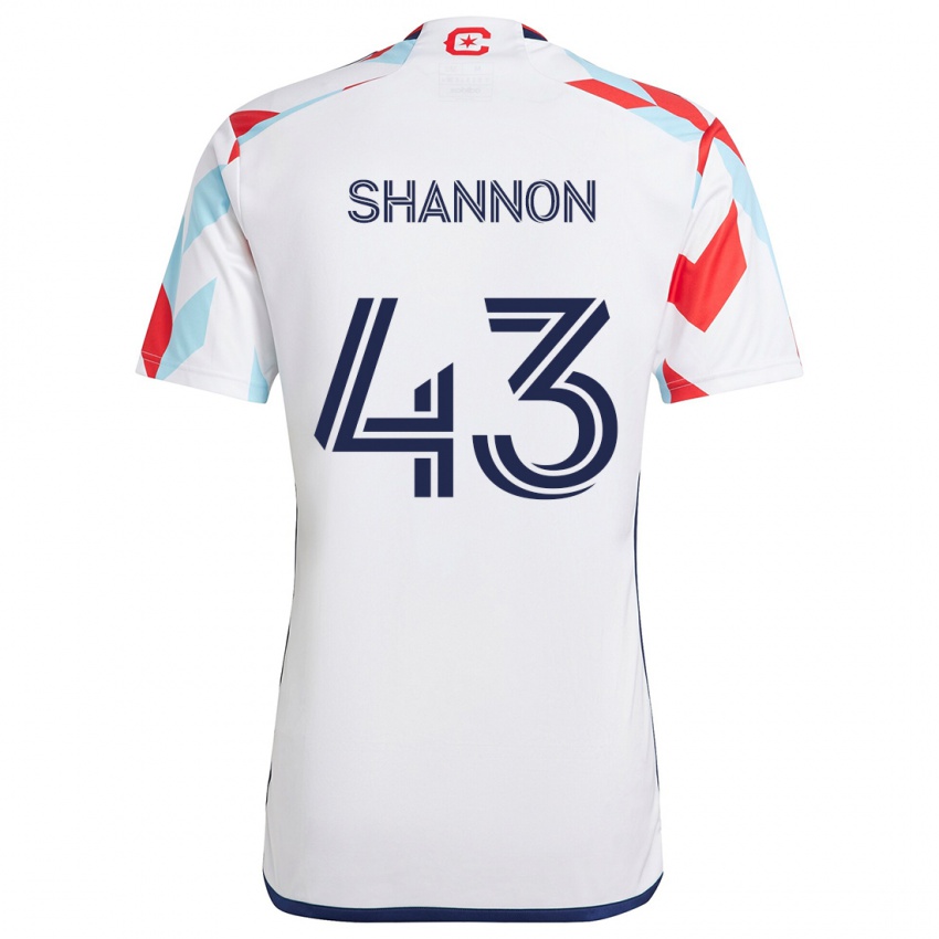 Niño Camiseta Jaylen Shannon #43 Blanco Rojo Azul 2ª Equipación 2024/25 La Camisa Chile