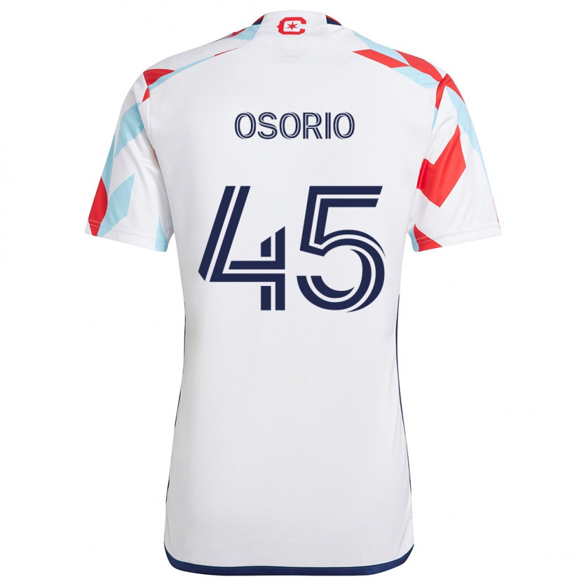 Niño Camiseta Harold Osorio #45 Blanco Rojo Azul 2ª Equipación 2024/25 La Camisa Chile