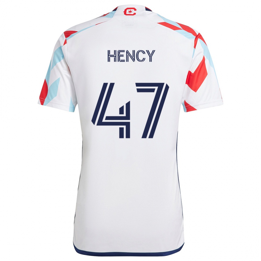 Niño Camiseta Billy Hency #47 Blanco Rojo Azul 2ª Equipación 2024/25 La Camisa Chile