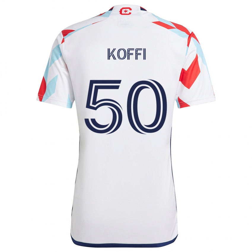 Niño Camiseta Christian Koffi #50 Blanco Rojo Azul 2ª Equipación 2024/25 La Camisa Chile