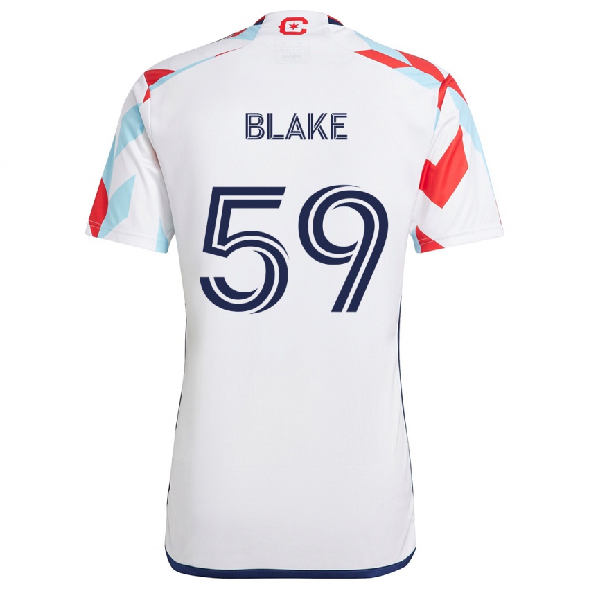 Niño Camiseta Romain Blake #59 Blanco Rojo Azul 2ª Equipación 2024/25 La Camisa Chile