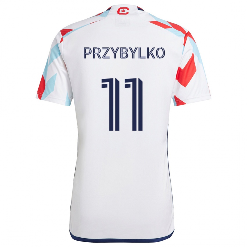 Niño Camiseta Kacper Przybylko #11 Blanco Rojo Azul 2ª Equipación 2024/25 La Camisa Chile