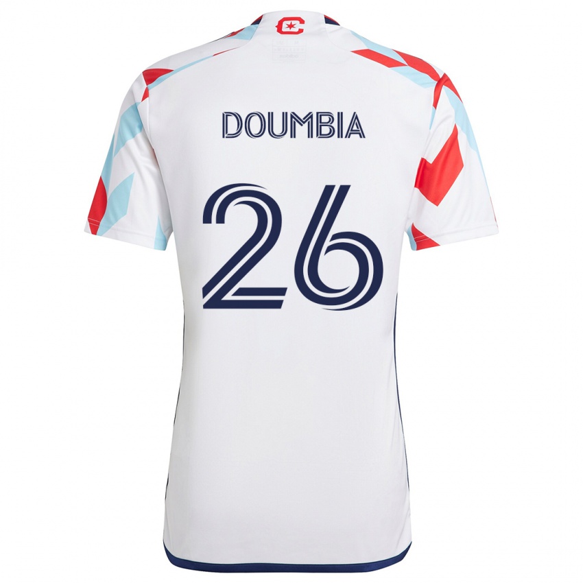 Niño Camiseta Ousmane Doumbia #26 Blanco Rojo Azul 2ª Equipación 2024/25 La Camisa Chile