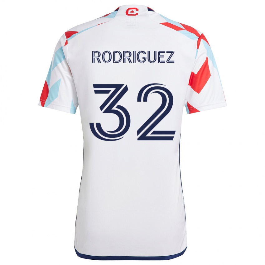 Niño Camiseta Missael Rodríguez #32 Blanco Rojo Azul 2ª Equipación 2024/25 La Camisa Chile