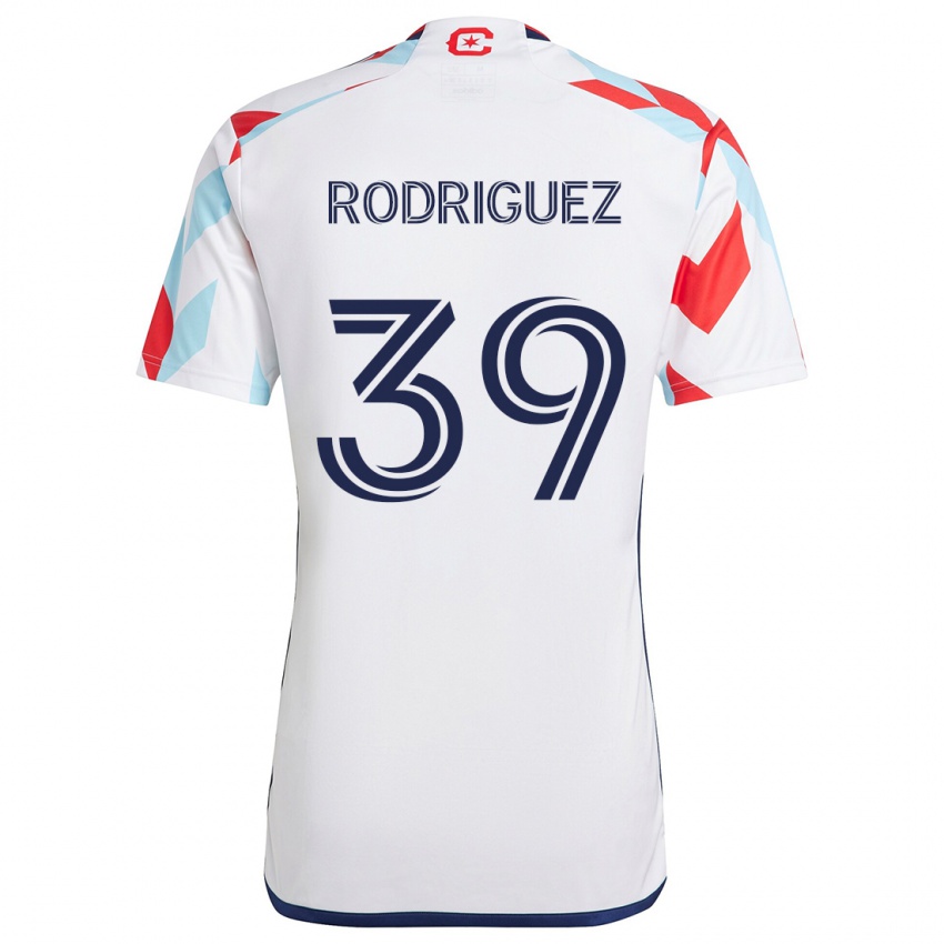 Niño Camiseta Allan Rodriguez #39 Blanco Rojo Azul 2ª Equipación 2024/25 La Camisa Chile