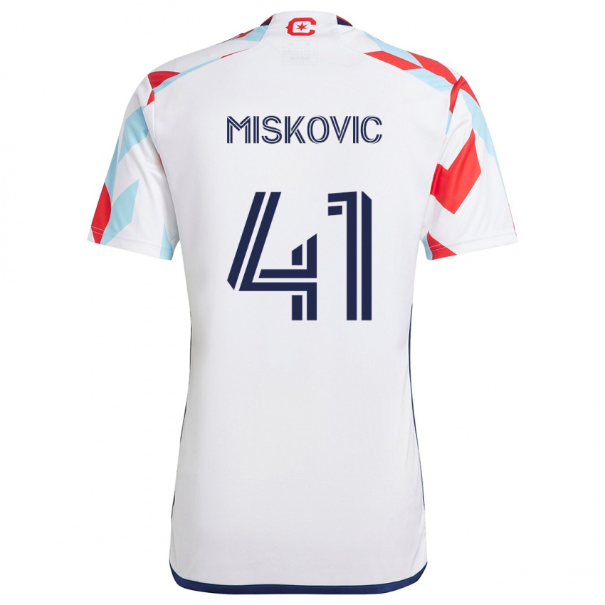 Niño Camiseta Mihajlo Miskovic #41 Blanco Rojo Azul 2ª Equipación 2024/25 La Camisa Chile