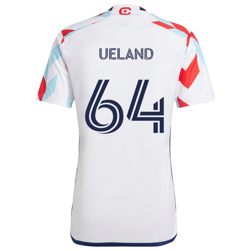 Niño Camiseta Andreas Ueland #64 Blanco Rojo Azul 2ª Equipación 2024/25 La Camisa Chile