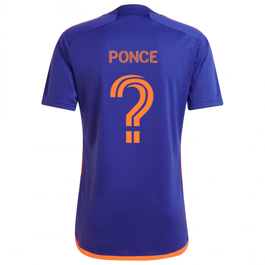 Niño Camiseta Ezequiel Ponce #0 Púrpura Naranja 2ª Equipación 2024/25 La Camisa Chile