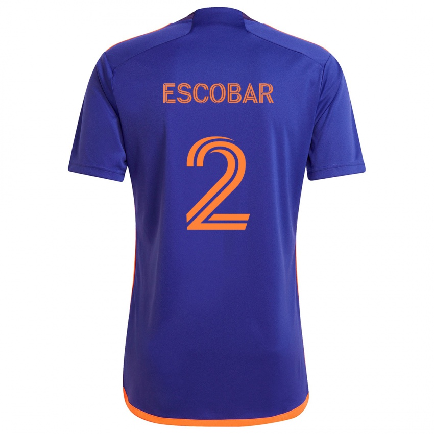 Niño Camiseta Franco Escobar #2 Púrpura Naranja 2ª Equipación 2024/25 La Camisa Chile