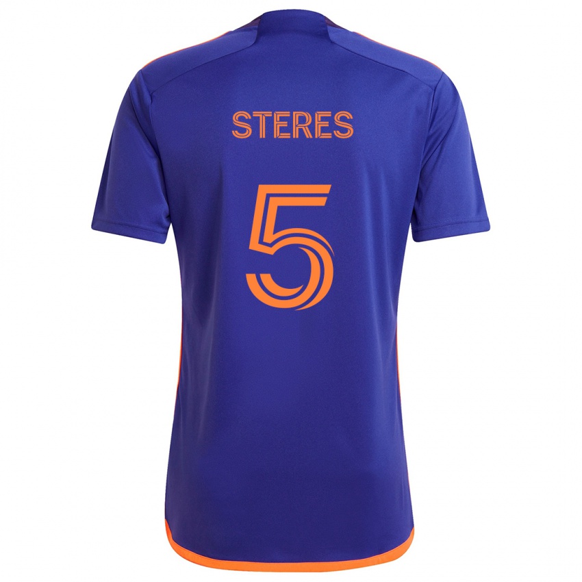 Niño Camiseta Daniel Steres #5 Púrpura Naranja 2ª Equipación 2024/25 La Camisa Chile