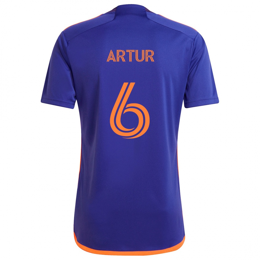 Niño Camiseta Artur #6 Púrpura Naranja 2ª Equipación 2024/25 La Camisa Chile