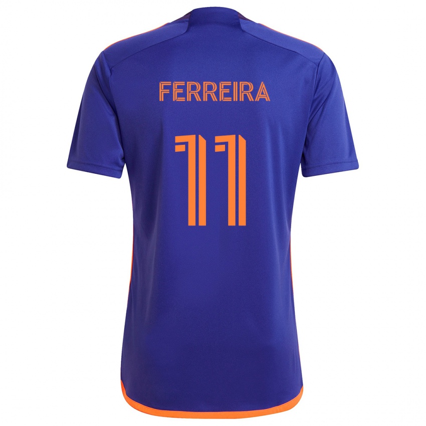 Niño Camiseta Sebastián Ferreira #11 Púrpura Naranja 2ª Equipación 2024/25 La Camisa Chile