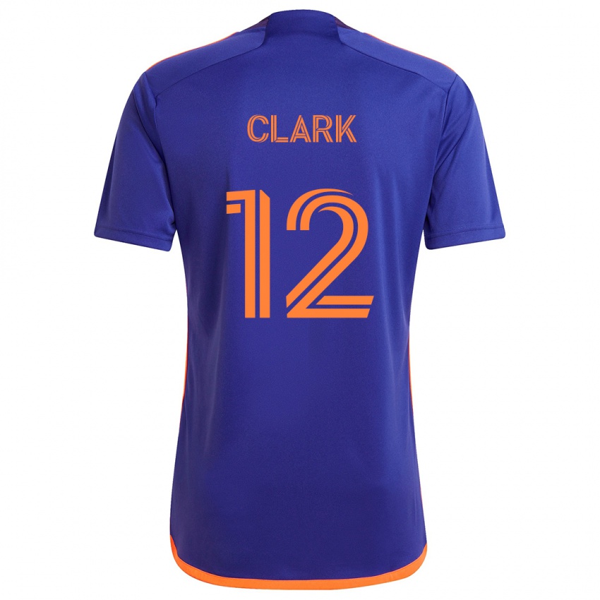 Niño Camiseta Steve Clark #12 Púrpura Naranja 2ª Equipación 2024/25 La Camisa Chile