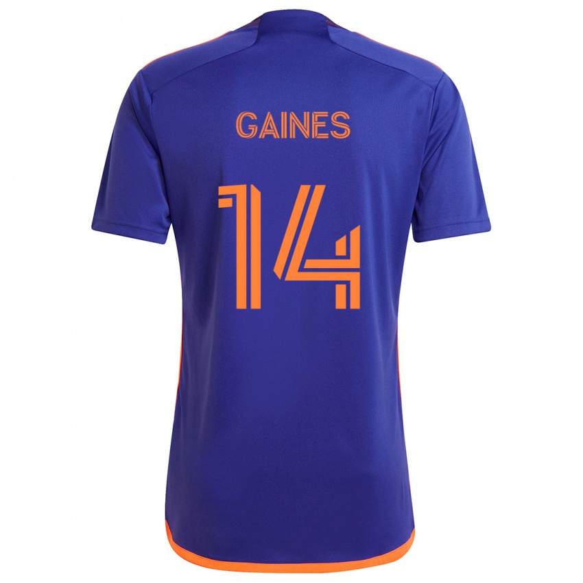 Niño Camiseta Mckinze Gaines #14 Púrpura Naranja 2ª Equipación 2024/25 La Camisa Chile