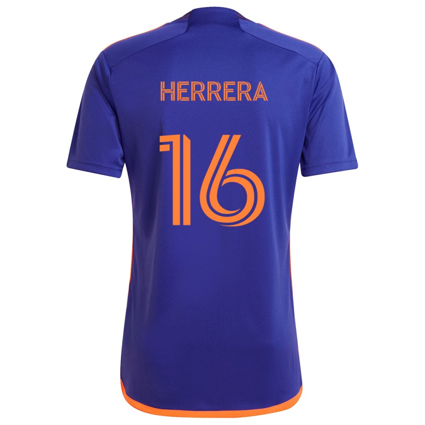 Niño Camiseta Hector Herrera #16 Púrpura Naranja 2ª Equipación 2024/25 La Camisa Chile