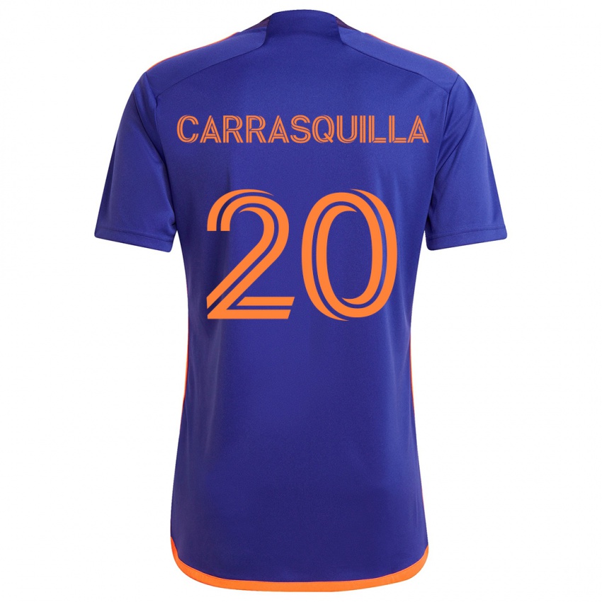 Niño Camiseta Adalberto Carrasquilla #20 Púrpura Naranja 2ª Equipación 2024/25 La Camisa Chile