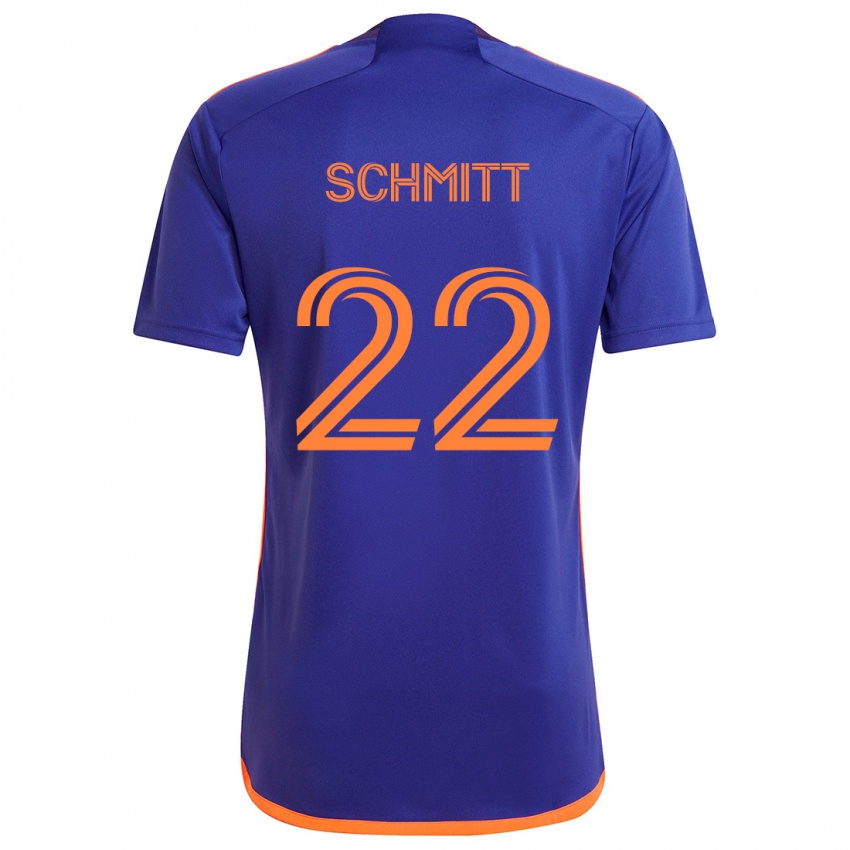 Niño Camiseta Tate Schmitt #22 Púrpura Naranja 2ª Equipación 2024/25 La Camisa Chile