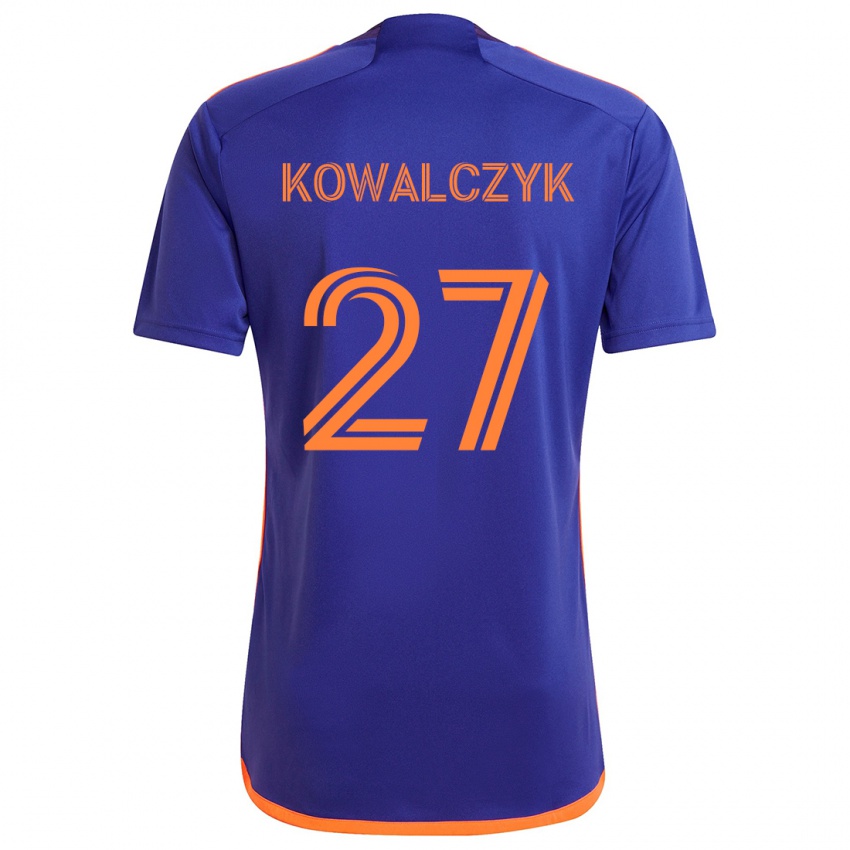 Niño Camiseta Sebastian Kowalczyk #27 Púrpura Naranja 2ª Equipación 2024/25 La Camisa Chile