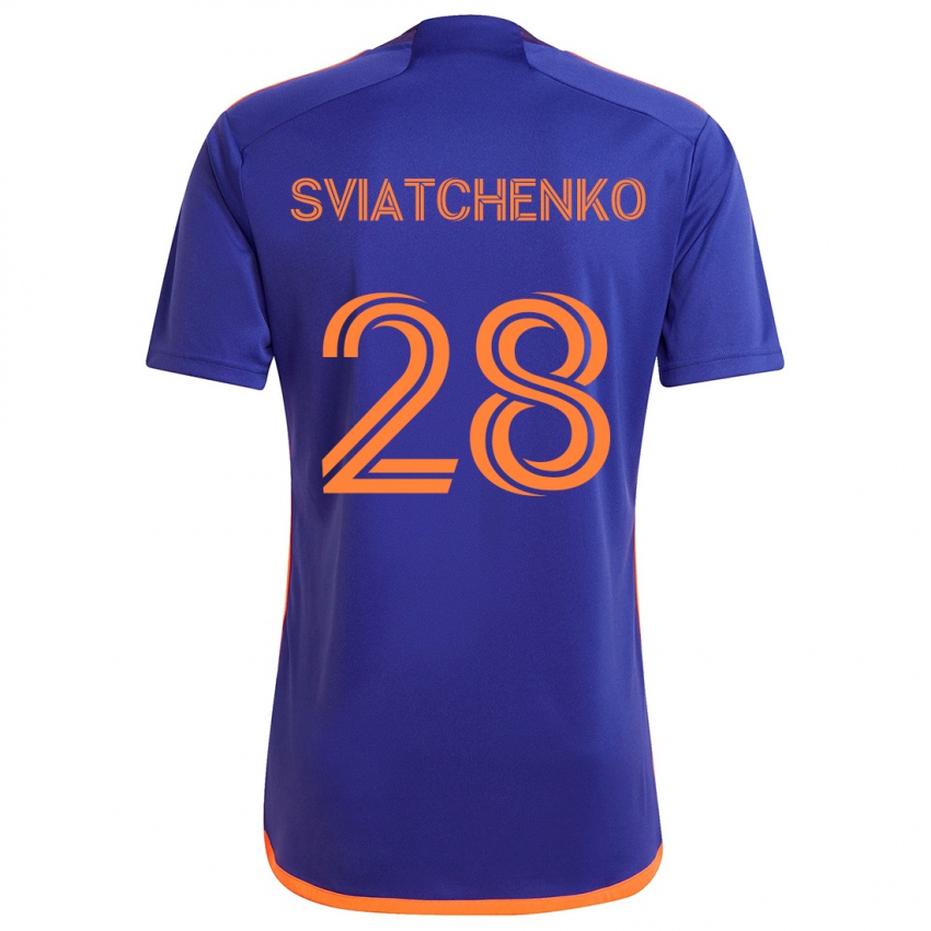 Niño Camiseta Erik Sviatchenko #28 Púrpura Naranja 2ª Equipación 2024/25 La Camisa Chile