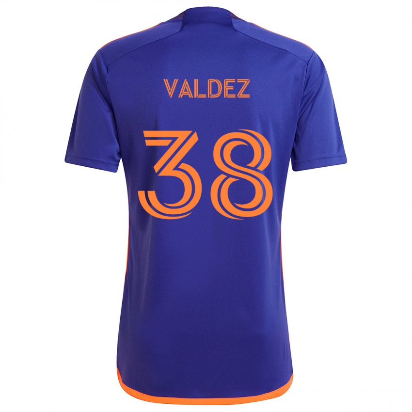 Niño Camiseta Xavier Valdez #38 Púrpura Naranja 2ª Equipación 2024/25 La Camisa Chile