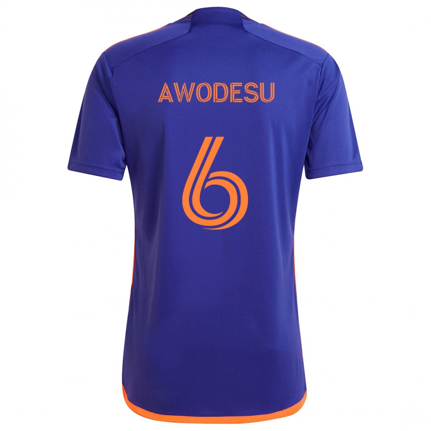 Niño Camiseta Femi Awodesu #6 Púrpura Naranja 2ª Equipación 2024/25 La Camisa Chile