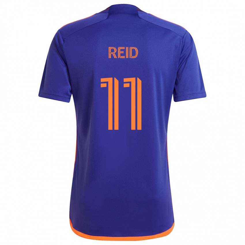 Niño Camiseta Isaiah Reid #11 Púrpura Naranja 2ª Equipación 2024/25 La Camisa Chile