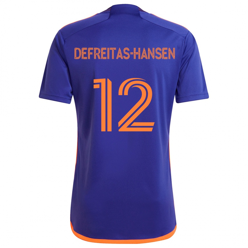 Niño Camiseta Nicholas Defreitas-Hansen #12 Púrpura Naranja 2ª Equipación 2024/25 La Camisa Chile