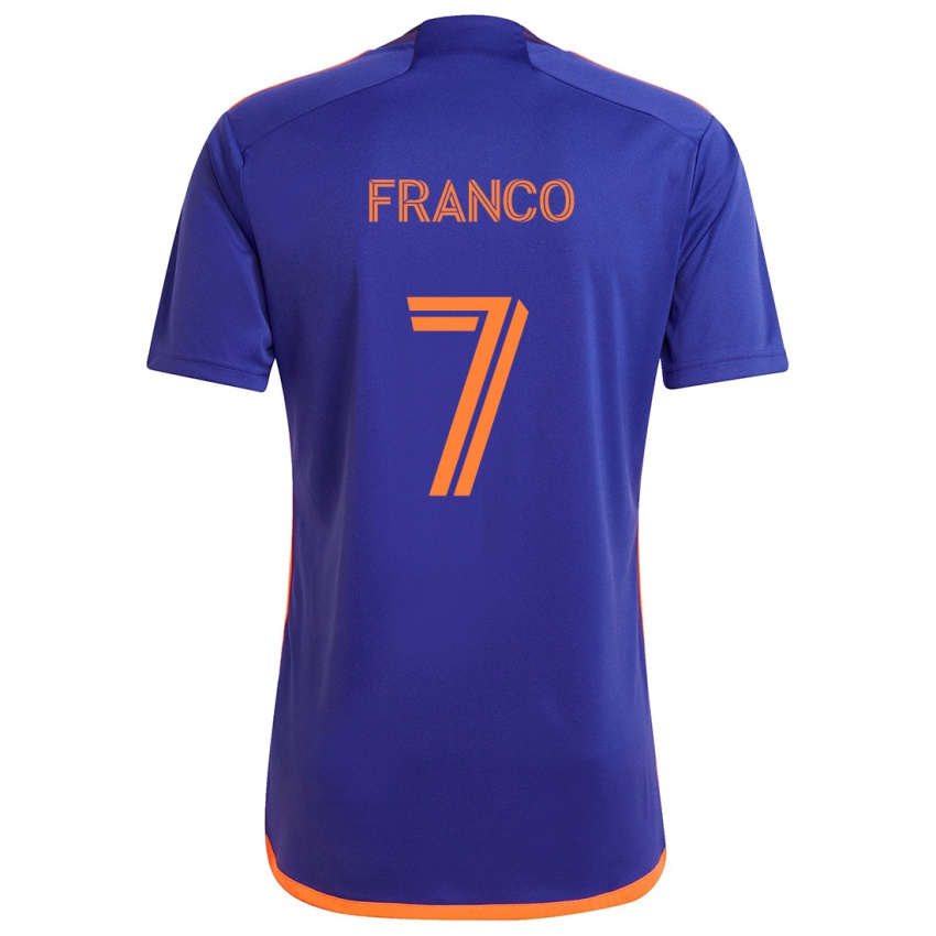 Niño Camiseta Iván Franco #7 Púrpura Naranja 2ª Equipación 2024/25 La Camisa Chile