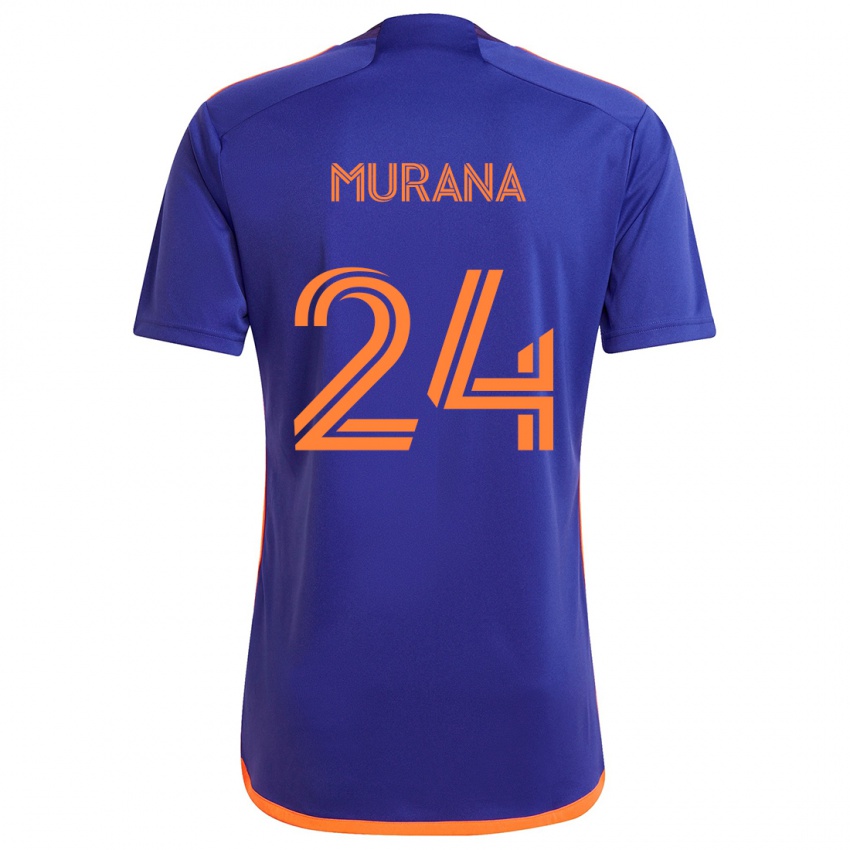 Niño Camiseta Mujeeb Murana #24 Púrpura Naranja 2ª Equipación 2024/25 La Camisa Chile